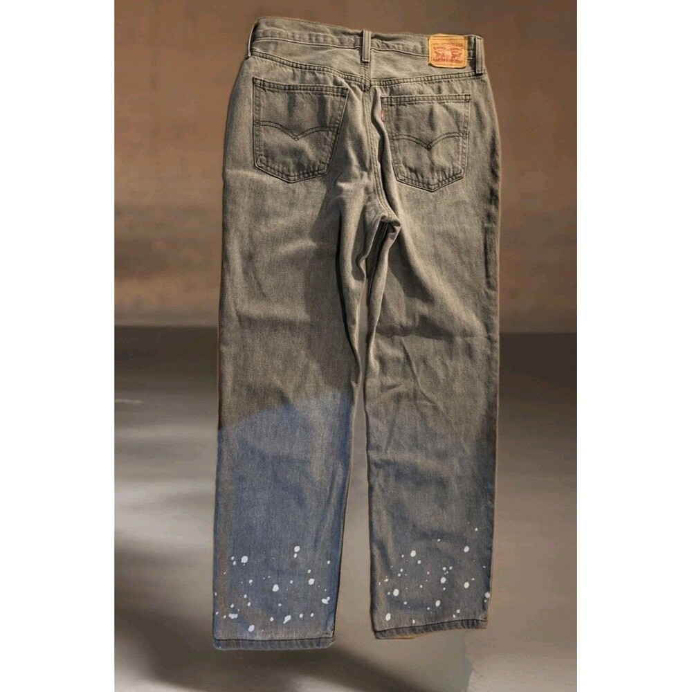 Levi's Low Pro Straight Jeans Grey Splatter Bleach Paint A0964-0017 W30 Size 10 - Picture 2 of 6